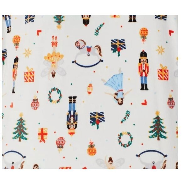 Cuddl Duds Womens Cream Nutcracker Velour V Neck Pajamas Sets Plus Sz 2X New - Picture 7 of 8